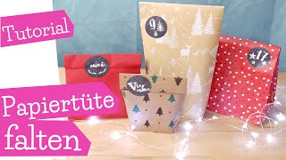 Geschenktüte falten  Papiertüte falten  DIY Adventskalender basteln  Geschenkpapier Tüte basteln [upl. by Leesen411]