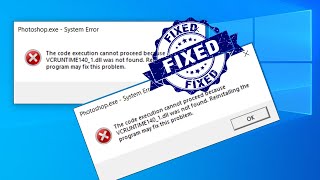 FIX  The code execution cannot proceed because VCRUNTIME1401dll was not found VCRUNTIME1401dll [upl. by Samella]