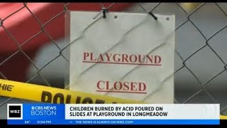 Children burned after acid dumped on playground slides in Longmeadow [upl. by Armalda]