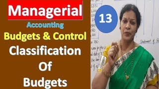 13 Budgets amp Budgetary Control  Classification Of Budgets From Managerial Accounting [upl. by Zurc985]