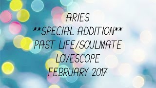 Aries Special Addition SoulmatePast life Lovescope  February 2017 [upl. by Baiel]