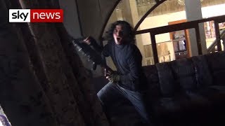 Boy films frenzied Islamic State fighters in Mosul [upl. by Itsirhc275]