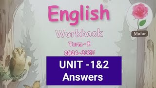 3rd std term1 English workbook Unit1 amp 2 key answers202425 [upl. by Nerraf]