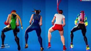 Fortnite What You Want Emote With Cammy Chun Li Sakura Gym Loserfruit Skin Thicc 🍑😜🥵 Who Won [upl. by Reaht]