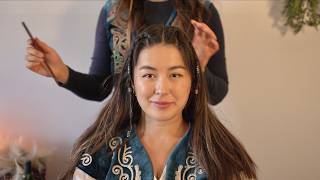 ASMR Careful amp Perfectionistic Hair Stying amp Adjustments for Ediya Kazakh Style Real Person [upl. by Nawek499]