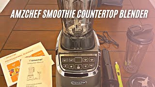 AMZCHEF Smoothie Countertop Blender Review amp User Manual  1800 W Professional Blender for Kitchen [upl. by Thay196]