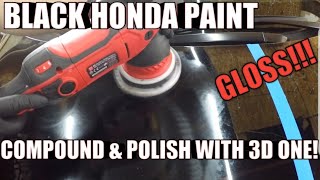 Bringing out ALL the gloss on the Black Honda Accord Using 3d ONE Hybrid CompoundPolish [upl. by Lemkul]