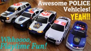 Awesome Childrens Toys Battery Operated POLICE Toy Cars and RC Playtime w Hulyan amp Maya [upl. by Naltiak508]