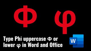 Type Phi uppercase Φ or lower φ in Word and Office [upl. by Tevlev905]