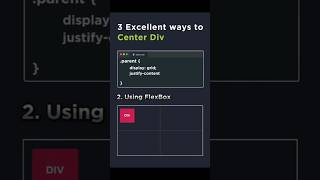 3 Excellent Way To center div😱 centerdiv coding shorts [upl. by Ress807]