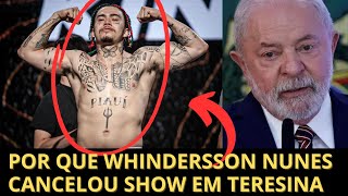 Whindersson Nunes cancela show em Teresina “Circunstâncias imprevistas” [upl. by Eyot97]