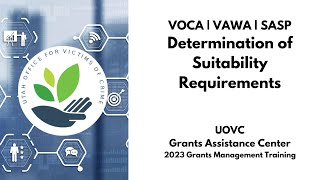 Determination of Suitability Requirements  UOVC GMT 2023 [upl. by Nathanson]