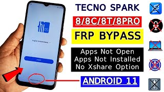 Tecno Spark 88C8T8Pro FRP Bypass 2024 Apps Not Open  Google Account Bypass Without PC Android 11 [upl. by Henrie]