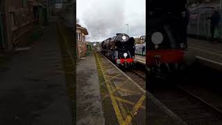 35028 CLAN LINE STEAMS THROUGH TEMPLECOMBE ON WED 4th DEC 2024 WITH THE SHERBORNE CHRISTMAS CAROL [upl. by Holds]