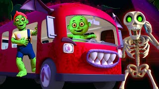 Wheels on The Bus with Zombies  Spooky Halloween Songs for Kids  HooplaKidz [upl. by Carmelo]