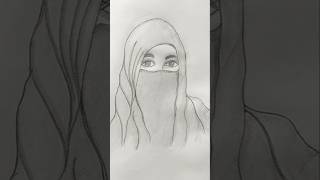 Muslim girl Drawing with hajab Drawing shortvideo muslim ytshorts youtubeshorts [upl. by Hiroshi]