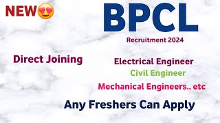 BPCL Notification OUT 2024  Freshers  BPCL Vacancy 2024  BPCL Jobs 2024  BPCL Job Vacancy 2024 😍 [upl. by Alec]