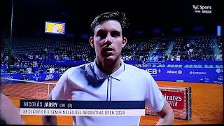 Nicolás Jarry entrevista tras el retiro de Etcheverry en Cuartos de Final en 2024 Argentina Open [upl. by Blanchard]