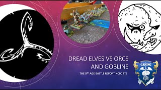 30 Dread Elves vs Orcs and Goblins The 9th Age Battle Report 4000 pts [upl. by Rezal]