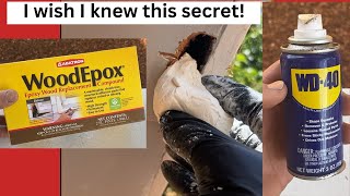 Repairing dry rot with WoodEpox and secret spray [upl. by Bay]