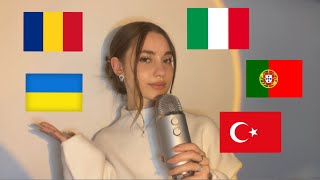 ASMR in 5 different languages 🇮🇹🇵🇹🇷🇴🇹🇷🇺🇦 [upl. by Aillimat]