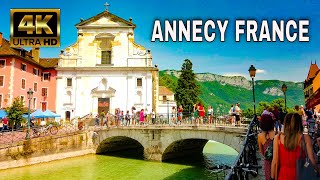 Annecy France  Walking Tour in Annecy Old Town and Lake  Annecy 4K Walk [upl. by Knudson]