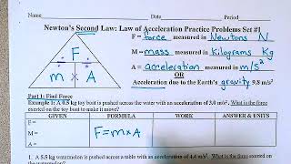 Newtons Second Law Calculations [upl. by Merell]