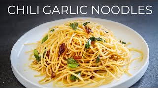 Garlic Chili Noodles Recipe  Spicy Spaghetti Stir Fry [upl. by Mercuri]