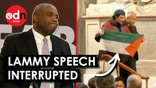 David Lammy Heckled by ProPalestinian Protesters During Speech [upl. by Monagan740]