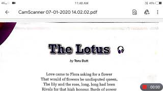 The Lotus Poem By Toru Dutt  Gulmohar English Book  For Class 6 CBSE  Hindi Explanation [upl. by Powel877]