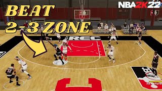 NBA 2K22 Zone offense How to beat 23 zone for beginners [upl. by Dieball]