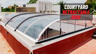 Megavents Retractable Roof for your courtyard in India wwwmegaventcoin [upl. by Maffei]