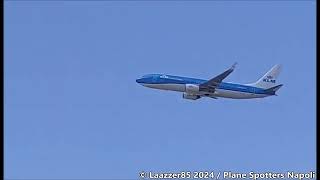 KLM Royal Dutch Airlines Boeing 737800  Take Off from Naples Capodichino Airport  RWY 24 [upl. by Llennej]