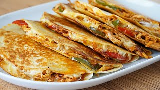 Quesadillas de pollo crujientes Quesadillas de pollo deshebrado con queso Muy jugosas y deliciosas [upl. by Inaflahk]