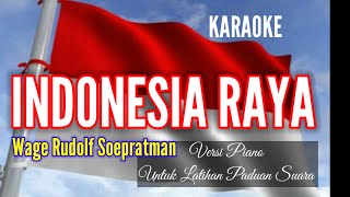 INDONESIA RAYA KARAOKE UNTUK LATIHAN PADUAN SUARA  VERSI PIANO [upl. by Eedna787]