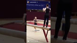 Aliya Mustafina and Daria Spiridonova on beam  Gymnastics World Championship 2018 [upl. by Fitz]