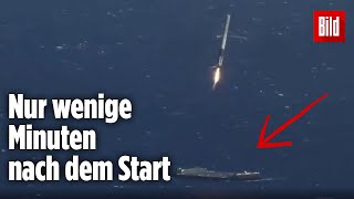 Erste Raketenstufe erfolgreich auf einem Schiff im Atlantik gelandet  Space X [upl. by Nolrak]