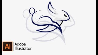 How to make a Rabbit Logo  Sketch to vector  Adobe illustrator [upl. by Eseneg]