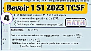 Devoir Surveillé 1 Semestre 1 Maths Tronc commun biof Ex 3 Arithmétique dans N Mathématiques TCSF [upl. by Theone]