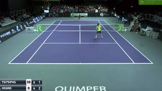 Stefanos Tsitsipas vs Antoine Hoang  2R Quimper ATP Challenger [upl. by Meekar320]