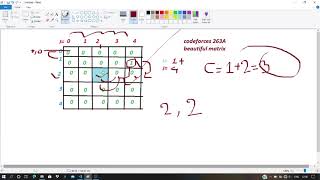 beautiful matrix 263A codeforces problem div A solution full explanation [upl. by Centeno]