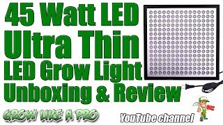 Niello 45 Watt Ultra Thin LED Grow Light Panel Unboxing And Review [upl. by Early]