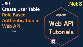 Part 80 Create User Table in Web API Net 8 7 6  Web API Tutorials NehanthWorld [upl. by Amelus]