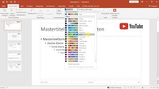 Arbeiten mit dem Folienmaster LayoutVorlagen für die Präsentation – PowerPointTutorial [upl. by Atal723]