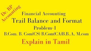 Trial Balance Problem and Formate Explaination [upl. by Orodisi]