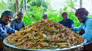 PRAWNS FRY  Crispy Shrimp Fry Recipe Cooking in Village  Tasty Fried Shrimp Seafood Recipe [upl. by Tarrsus]