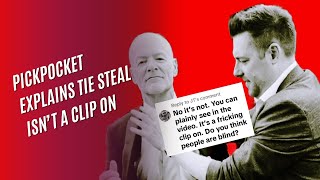 Pickpocket explains tie steal isn’t a clip on for the hard of thinking ATTENZIONE PICKPOCKET Prank [upl. by Nyrroc]