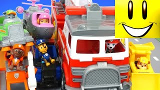 Paw Patrol Ultimate Rescue Fire Truck Toys Pups Rescue Animals in Adventure Bay [upl. by Demakis]