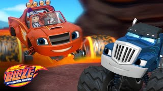 Race Car Blaze Stops Speedrick with BLAZING Speed 🏎️  Blaze and the Monster Machines [upl. by Cleo]