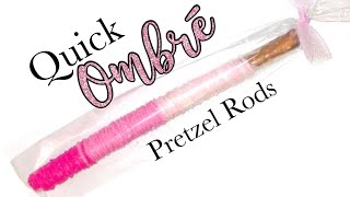 Ombré Chocolate Covered Pretzel Rod  The Easiest Way To Dip Pretzels [upl. by Amiarom]